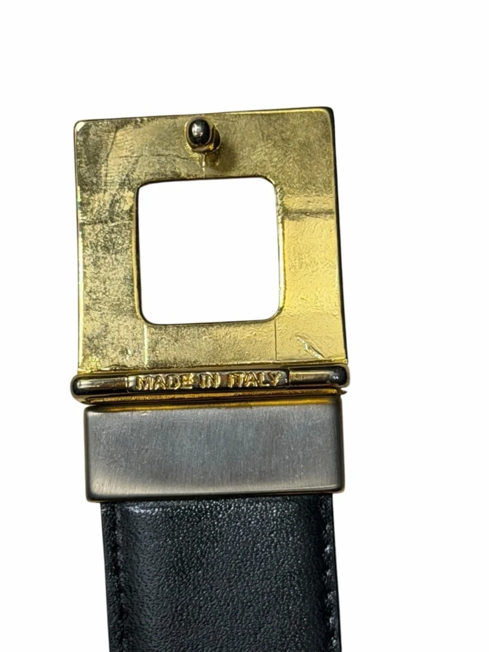 Yves Saint Laurent black vintage gold hardware skinny waist belt black size 40